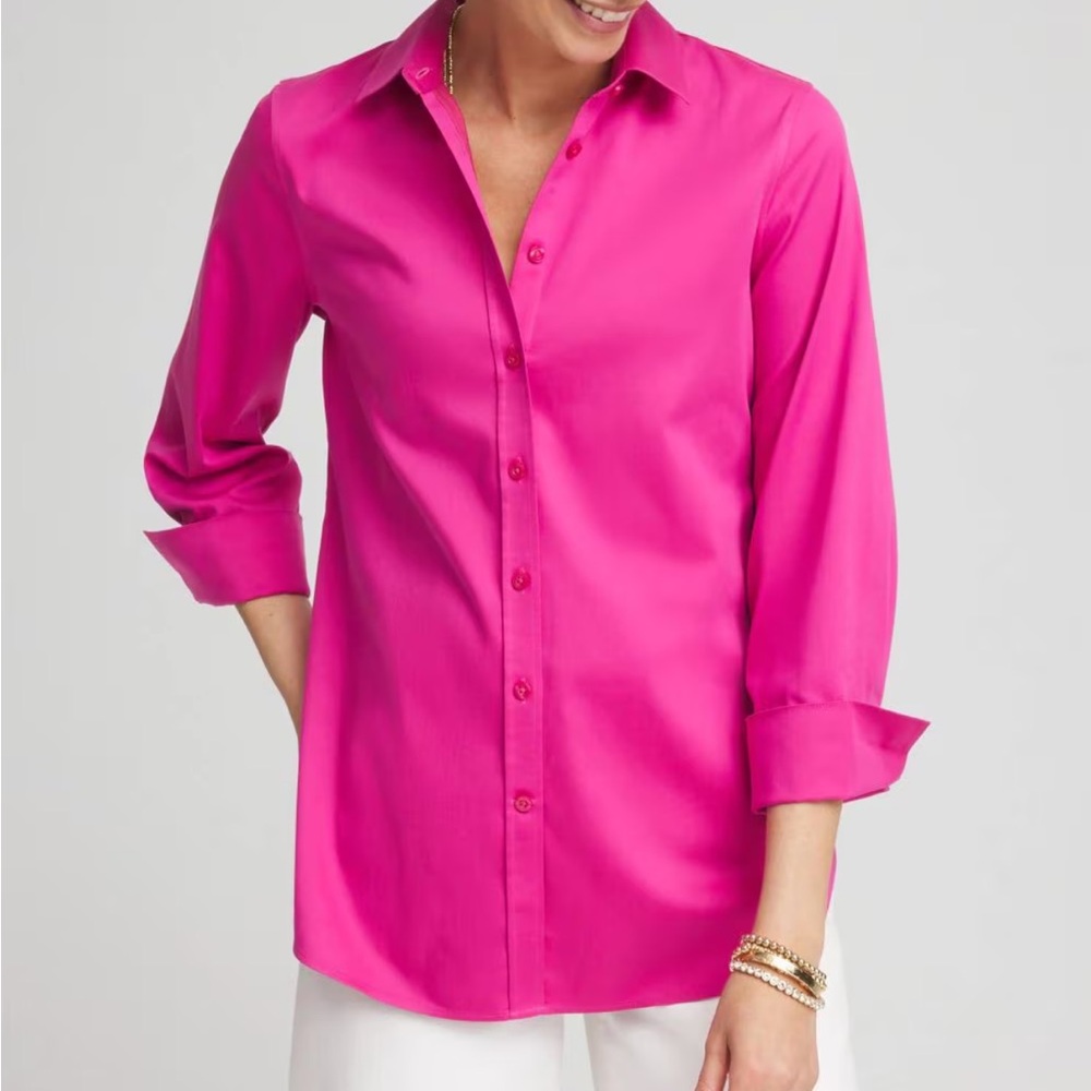Chico's Fuchsia Button-Down Shirt